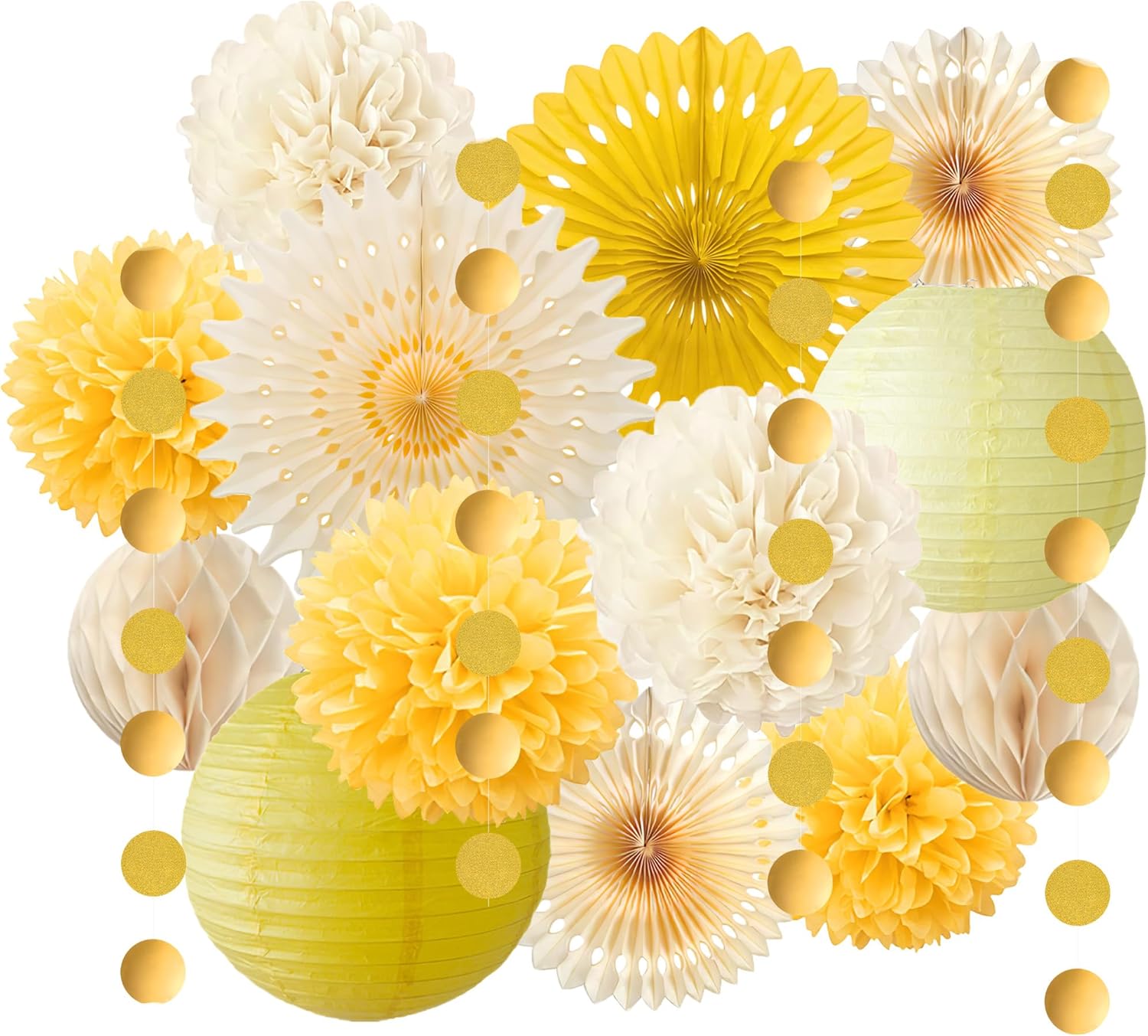 Baby Products Lotion - Gele feestdecoraties Geel en crème papieren