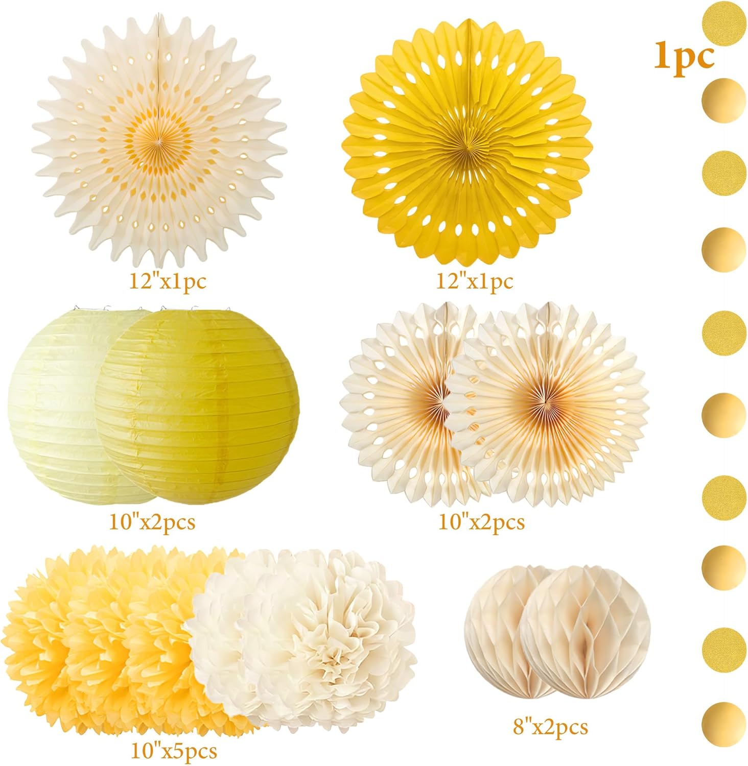Gele feestdecoraties Geel en c - Baby Products Lotion recensie en prijs